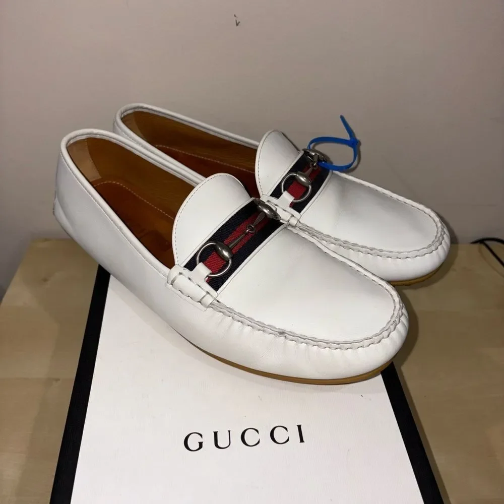 Gucci Driver Loafers White